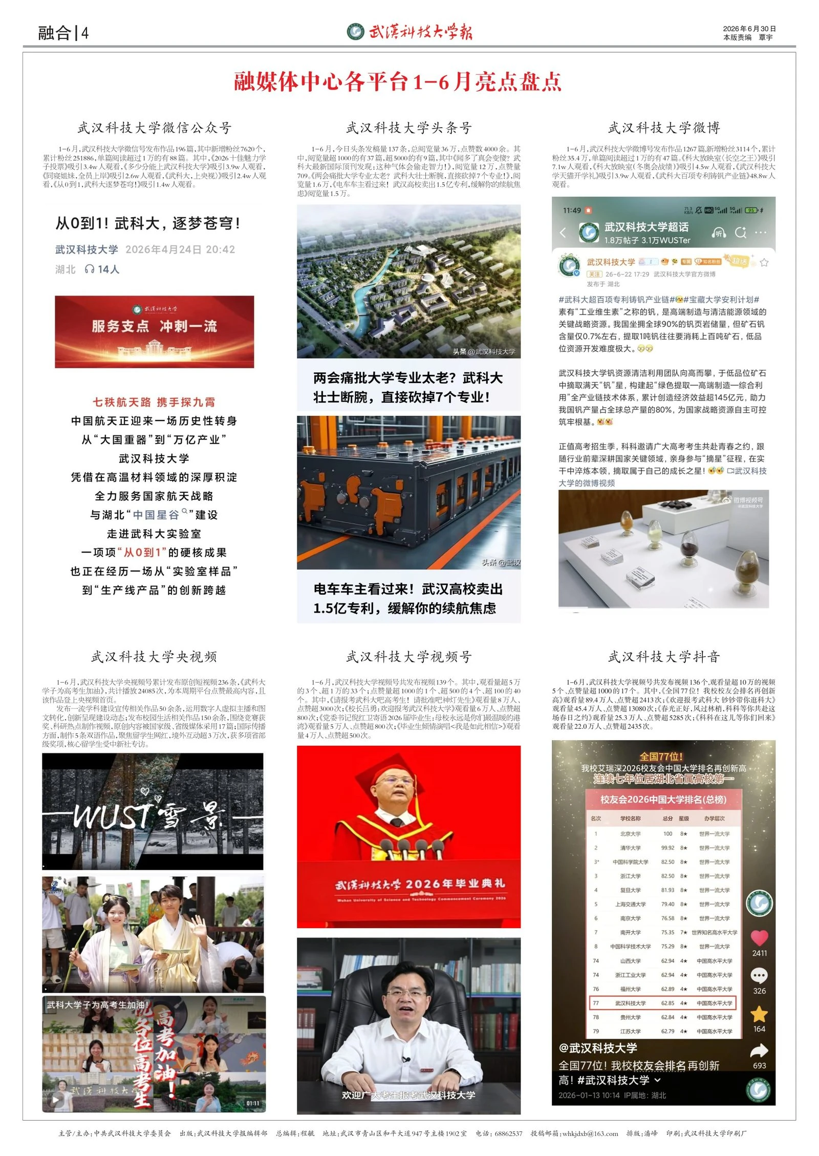 武科大报 第695期 第四版